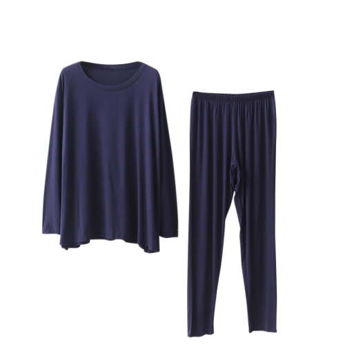 MIUOWANP Women's Multifunctional Maternity Clothing Postpartum Clothing Pajamas Belt Chest Pad Adjustable Drawstring Long Sleeved Round Neck Set Navy XL