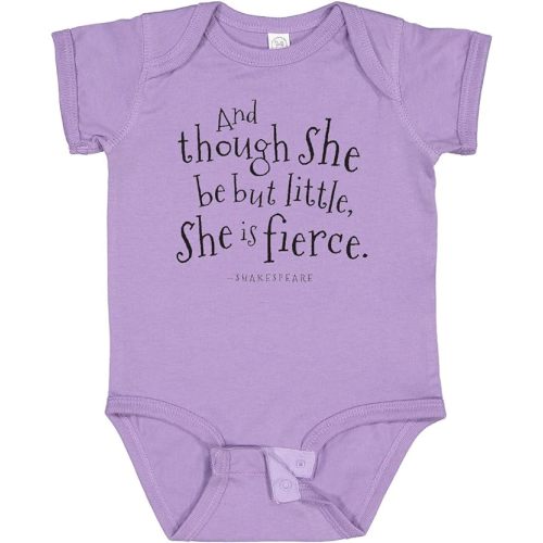 inktastic Though She Be But Little Shakespeare Quote Baby Bodysuit