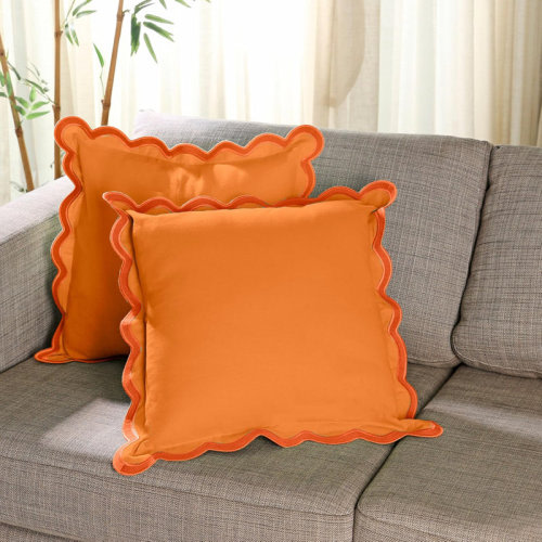 SHANXIQIANNA Set of 2 (20 x 20) Scalloped Pillow Cover | Decorative Pillows or Cute Outdoor Pillows | Wayfair