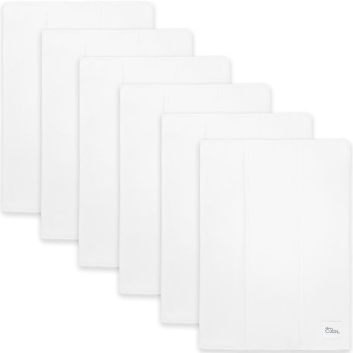 Comfy Cubs 100% Cotton Absorbent Burp Cloths - Large, 6 Pack(White)
