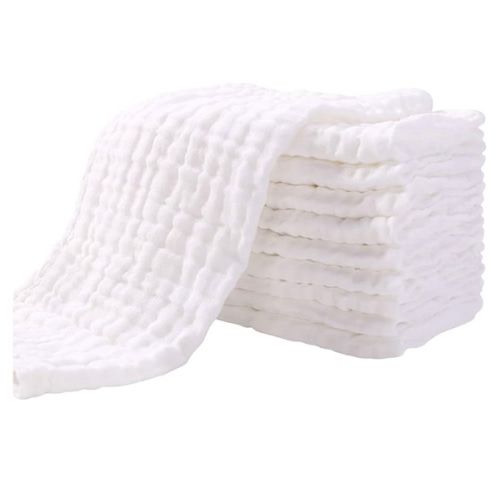 Yoofoss Muslin Burp Cloths for Baby 10 Pack 100% Organic Cotton Baby Washcloths for Boys Girls Large 20''X10'' Super Soft and Absorbent White