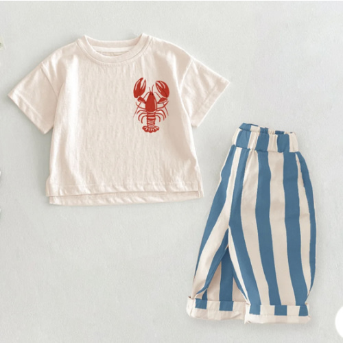 Baby Lobster Top and Stripe Pants - 6to12 months