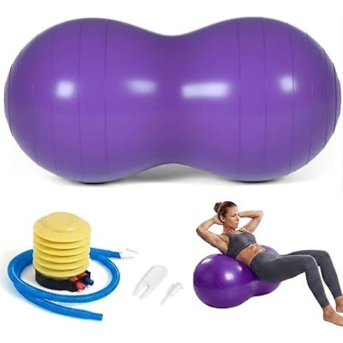 Peanut Ball for Kids Therapy,Anti-burst Exercise Ball With Pump 90x45cm Yoga Ball Gym Quality Fitness Ball for Pregnancy Birth Exercise Physical Therapy, for Child Training, Women, Men