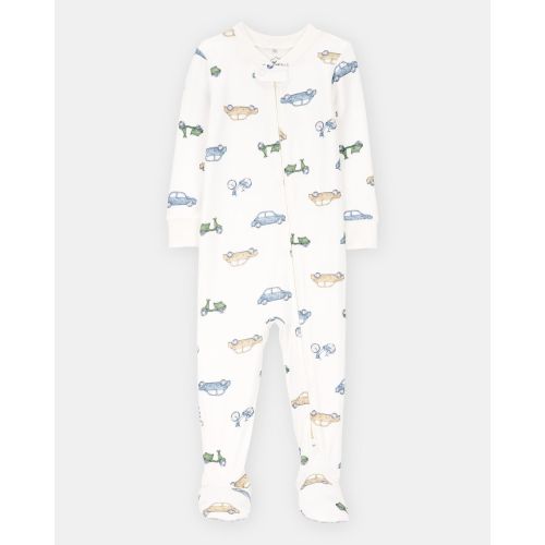 Baby Boy Car Print PurelySoft Footie 1-Piece Pajamas - Ivory - Carter's | Carter's