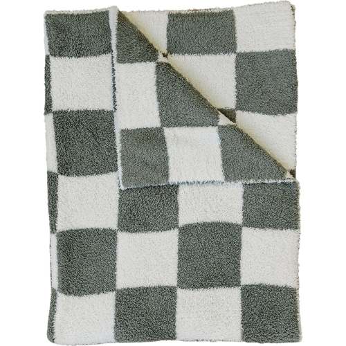 Green Checkered Plush Blanket – Mebie Baby