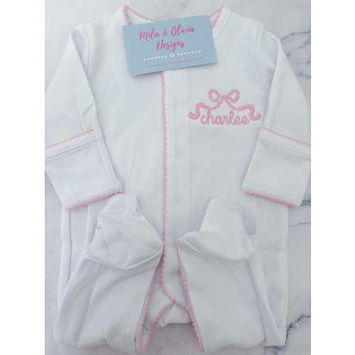 Baby Girl Monogram Outfit, Baby girl Coming home outfit, Baby girl gift, Baby gift, Baby shower gift idea, Baby take home outfit