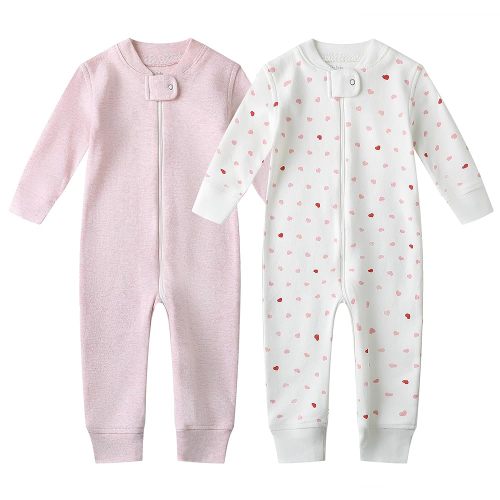 Owlivia Organic Cotton Baby Boy Girl Zip up Sleep N Play, Footless, Long Sleeve