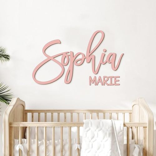 Personalized Name Sign for Nursery - Custom Wooden Name Signs for Kids Room, Personalized Nursery Name Sign - Perfect Baby Shower Gift, Wall Name Decoration & Wedding signs, Family Name Signs