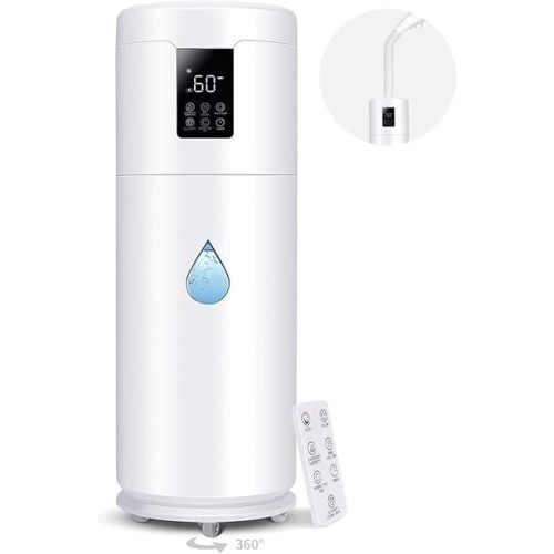 Humidifiers for Large Room Home Bedroom 2000 sq.ft. 17L/4.5Gal Large Humidifier with Extension Tube & 4 Speed Mist,Top Fill Wholehouse Humidifier with 360°Nozzle for Plant Office Commercial Greenhouse