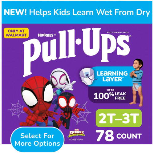 Pull-Ups Boys' Potty Training Pants, 2T-3T (16-34 lbs), 78 Count (Select for More)
