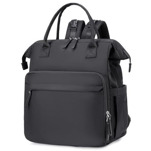 LORADI Large Diaper Bag Tote (Black-silver, Extral-large-27L) | 14 Pockets, Convertible, Stroller Clips, 3 Insulated Pockets, Water-resistant
