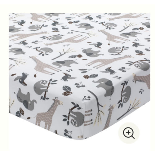Baby Jungle Cotton Fitted Crib Sheet
