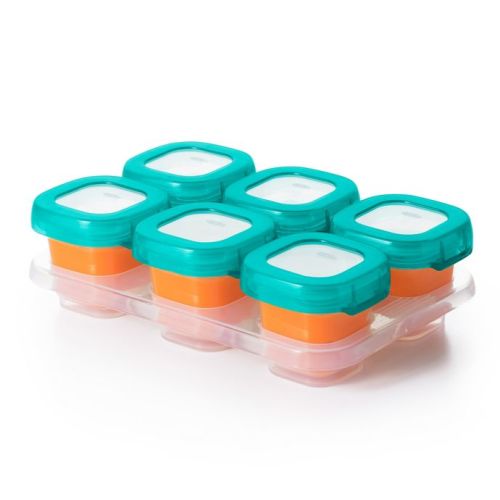 OXO® Tot 2 oz. Food Storage Baby Blocks in Teal (Set of 6)