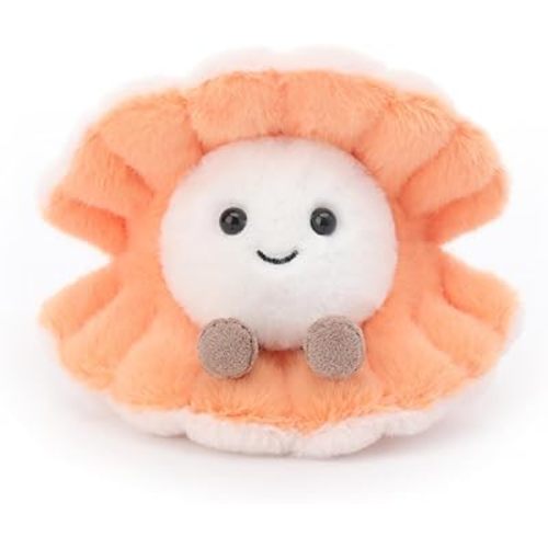 Apricot Lamb Gentle Pearl Scallop Stuffed Animals for Kids, Soft Cute Plush Toys for Baby Girl and Boy, 5.5 Inches