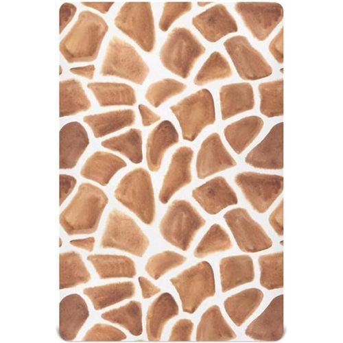 Giraffe Print Crib Sheets for Boys Girl Giraffe Spots Zoo Safari Brown Animal Fitted Mattress Cover Wildlife Fur Texture Toddler Baby Bed Sheets Standard Unisex Crib Sheet 28x52 Inch