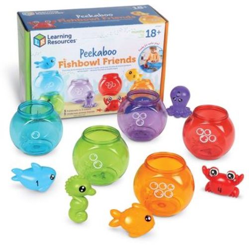Learning Resources Peekaboo Fishbowl Friends: Preschool Teaching Aid, Social Skills Development, 10-Piece Plastic Set