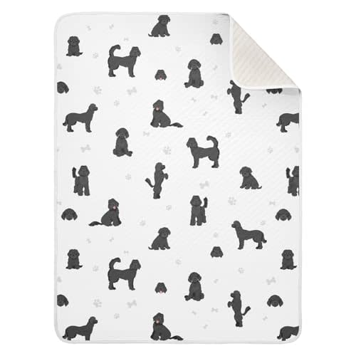Labradoodle Black Baby Swaddle Blanket for Boys and Girls, Muslin Baby Receiving Swaddle Blanket, Soft Cotton Nursery Swaddling Blankets for Newborn Toddler Infant