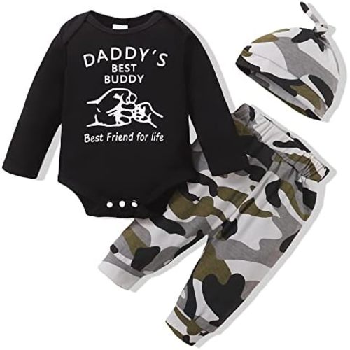 Renotemy Newborn Baby Boy Clothes Outfits Infant Boy Letter Print Romper Pants Clothing Set
