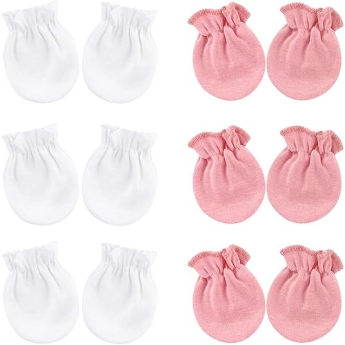 BQUBO Baby Mittens No Scratch Cotton Newborn Infant Glove Soft Skin-friendly Gloves Mittens for 0-6 Months Baby Girl Boy
