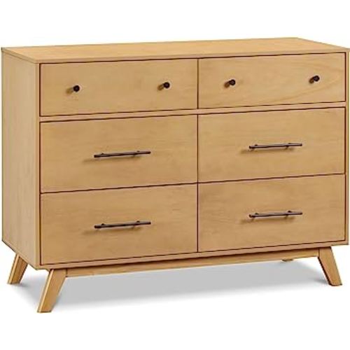 DaVinci Otto 6-Drawer Baby Dresser for Bedroom - GREENGUARD Gold Certified - Multi-Purpose Storage Double Chest of Drawers for Boys and Girls - Dresser for Kids Bedroom, Living Room, Nursery - Honey