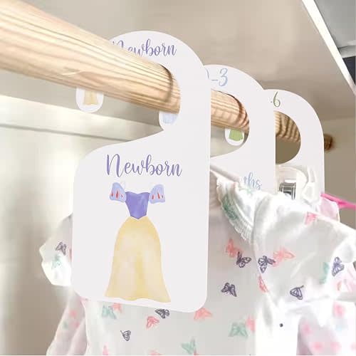 Princess Nursery Closet Dividers - Princess Baby Shower,Baby Girl Closet Organizer,Newborn to 24 Months for Home Nursery