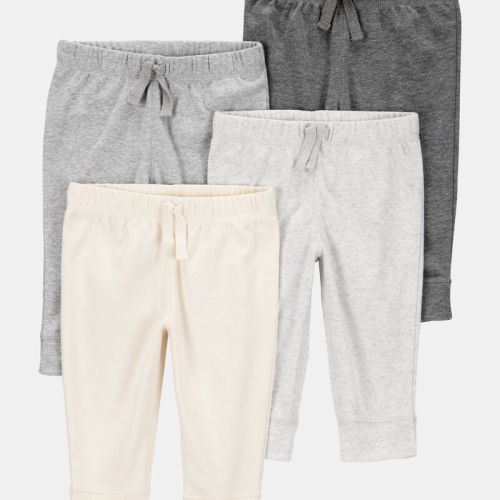 Baby 4-Pack Pull-On Pants - Grey/Cream | Carter’s Oshkosh Canada