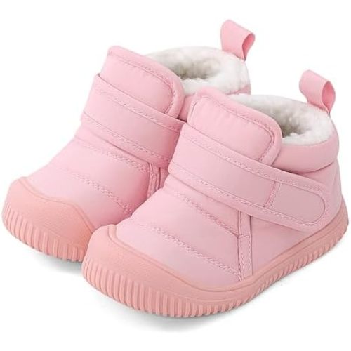 MK MATT KEELY Baby Winter Warm Shoes for Infant Boys Girls Toddler Plush Lining Snow Boots Soft Sole Non-Slip Walking Shoes Outdoor Faux Fur Booties
