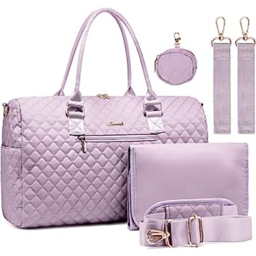 LOVEVOOK Diaper Bag Tote with Pacifier Case and Changing Pad, Large Capacity Mommy Bag for Hospital and Weekender Travel, Functional Baby Bag Newborn Baby Essential