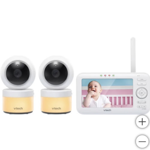 VTech 2 Camera 5” Video Baby Monitor with Pan & Tilt Camera, Night Light