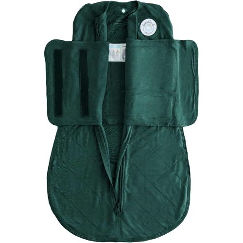 Dreamland Baby Bamboo Viscose Swaddle Blanket (0-6 months). 1.0 TOG Ultra Soft Swaddle Blanket w/Built in Band. 97% Viscose, 3% Spandex (Forest). Mom-Owned US Business, Premium Materials