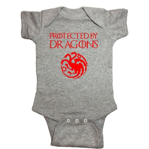 Game of Thrones Baby Onesie "Protected By Dragons" Bodysuit Baby Clothes