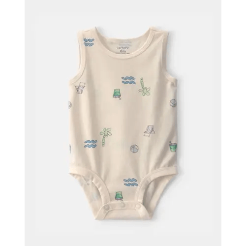Baby Boy Beach Sleeveless Graphic Bodysuit - Ivory | Carter's