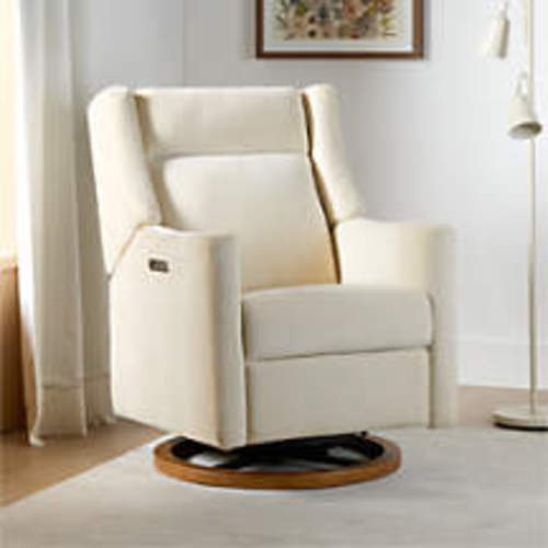 Babyletto Kiwi Pro Oyster Cream Swivel Glider Power Recliner Nursery Chair