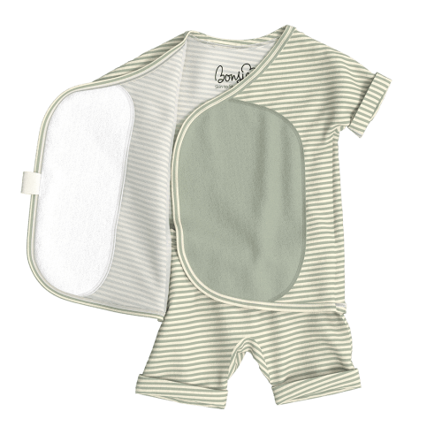 Baby Bundle - Avocado Footie + Mint Twist Romper – Bonsie Skin to Skin Babywear