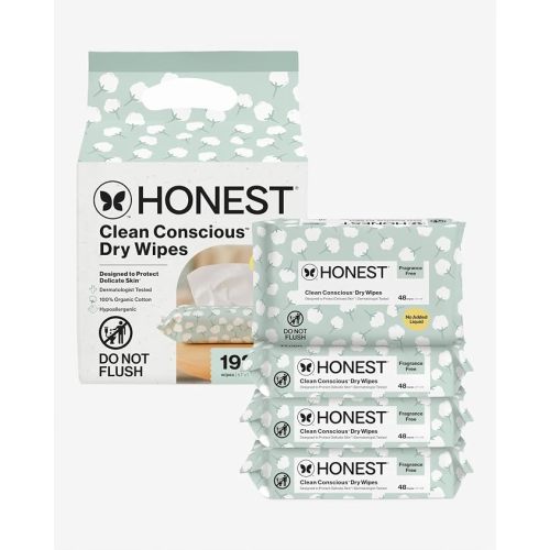 The Honest Company 100% Pure Organic Cotton Dry Wipes, 192 Count