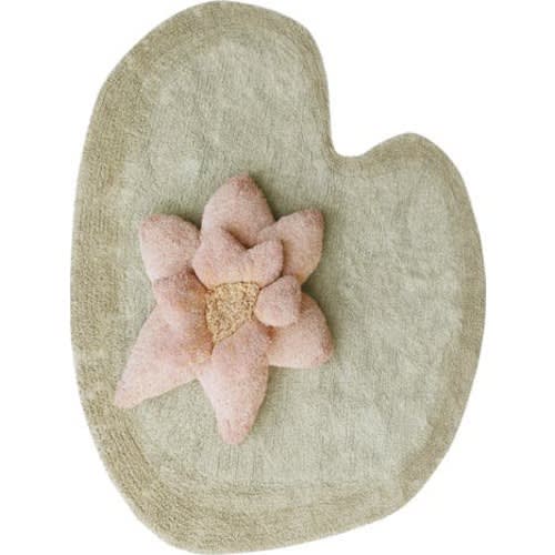 Kids' Washable Lily Pad Rug & Flower Pillow
