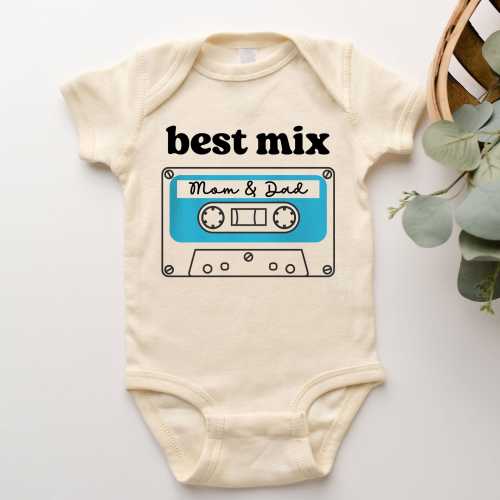 Best Mix of Mom and Dad Onesie - Funny Baby Outfit - Newborn Gift - Custom Baby Onesie - 3M 24M Onesie 10 Colors