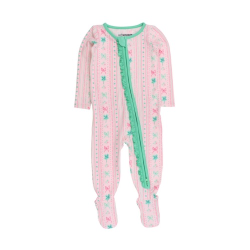 Baby Girls Modal Blend Ruffle One Piece Footie Pajamas, 12-18M