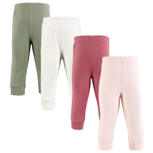 Hudson Baby Girls Cotton Pants and Leggings, Pink Sage, 0-3 Months
