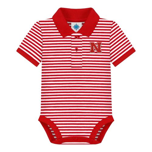 Creative Knitwear College Baby Striped Polo Bodysuit - Team Logo, Multiple Colors, for Boys & Girls (0-12 Months)