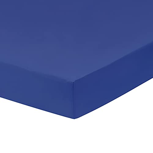 Everyday Kids Fitted Crib Sheet, 100% Soft Breathable Microfiber Baby Sheet, Fits Standard Size Crib Mattress 28in x 52in, Royal Blue Nursery Sheet