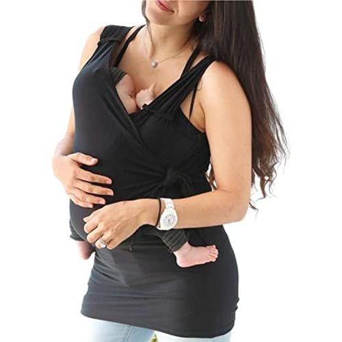 Amtopiyo Dad Kangaroo T-Shirt Mom Soothe Little Wrap Carrier V Neck Short Sleeve Tank Tops