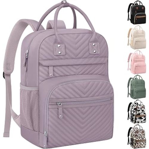 Tenot Diaper Bag Backpack for Women with Insulated Pockets Purple