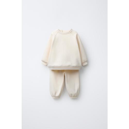 CONJUNTO SUDADERA Y PANTALÓN JOGGER BÁSICO - Crudo - 6-9months| ZARA Estados Unidos de América / United States