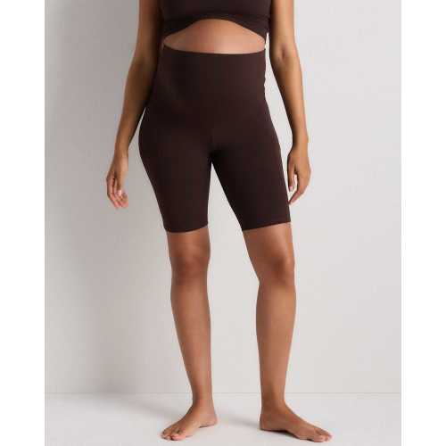 Ultra-Form Maternity Pocket Bike Short 9" in Espresso