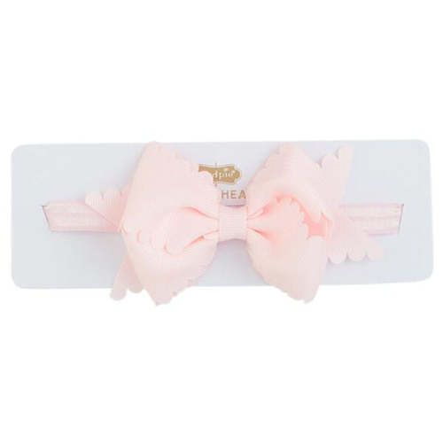 Mud Pie Light Pink Scallop Bow Headband