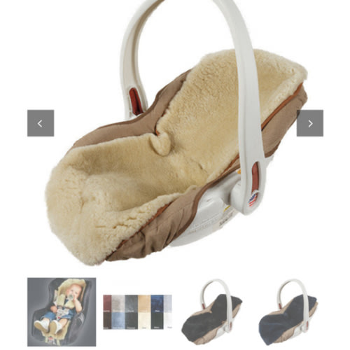 Sheepskin Infant Seat Cover - Short Wool Gobi