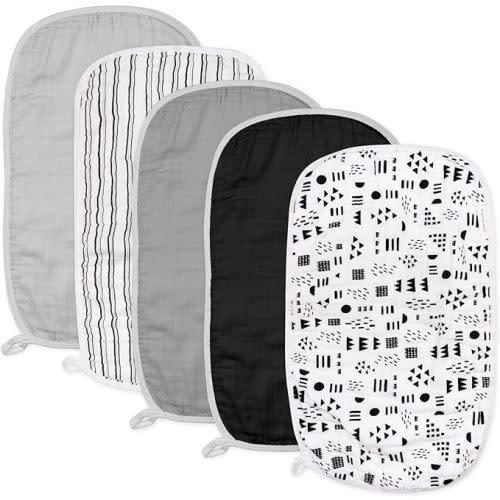 HonestBaby Baby Organic Cotton Multi-layer Burp Cloths Multipack, Pattern Play, One Size US