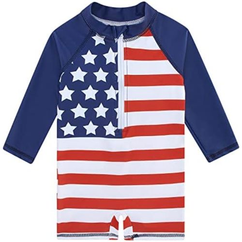 uideazone Baby Toddler Boys Zipper Rash Guard Swimsuit UPF 50+ One Piece Beach Swimwear Bathing Suits 3-36 Months