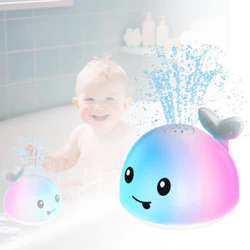 Whale Bath Toy, Baby Bath Toys Rechargeable Colorful Whale Sprinkler for Babys Toddlers Kids Boys or Girls